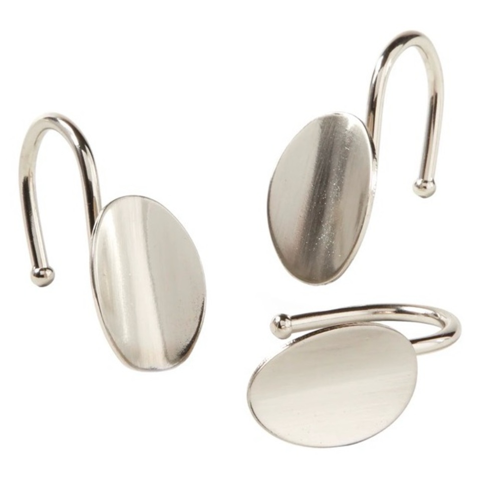 SKL home shower curtain hooks brushed nickel stainless steel metal 12 pack new
